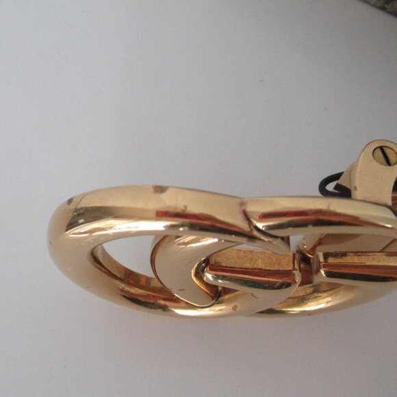 Gucci GG Marmot Logo Reversible Belt Size 80•32 Beige Canvas and Black Leather main image 9